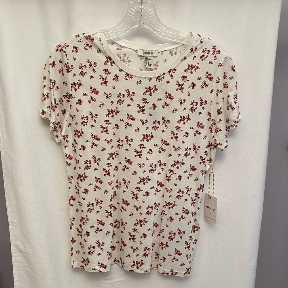 Forever 21 short sleeve floral print top size M